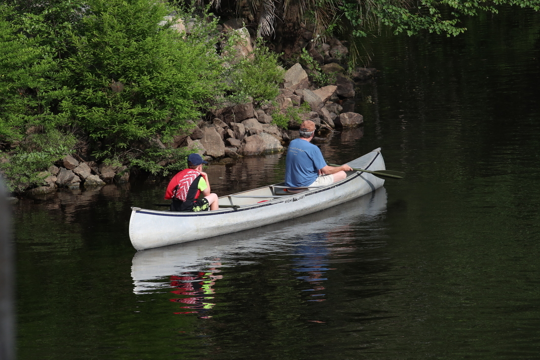 Luke and Colt Key in canoe