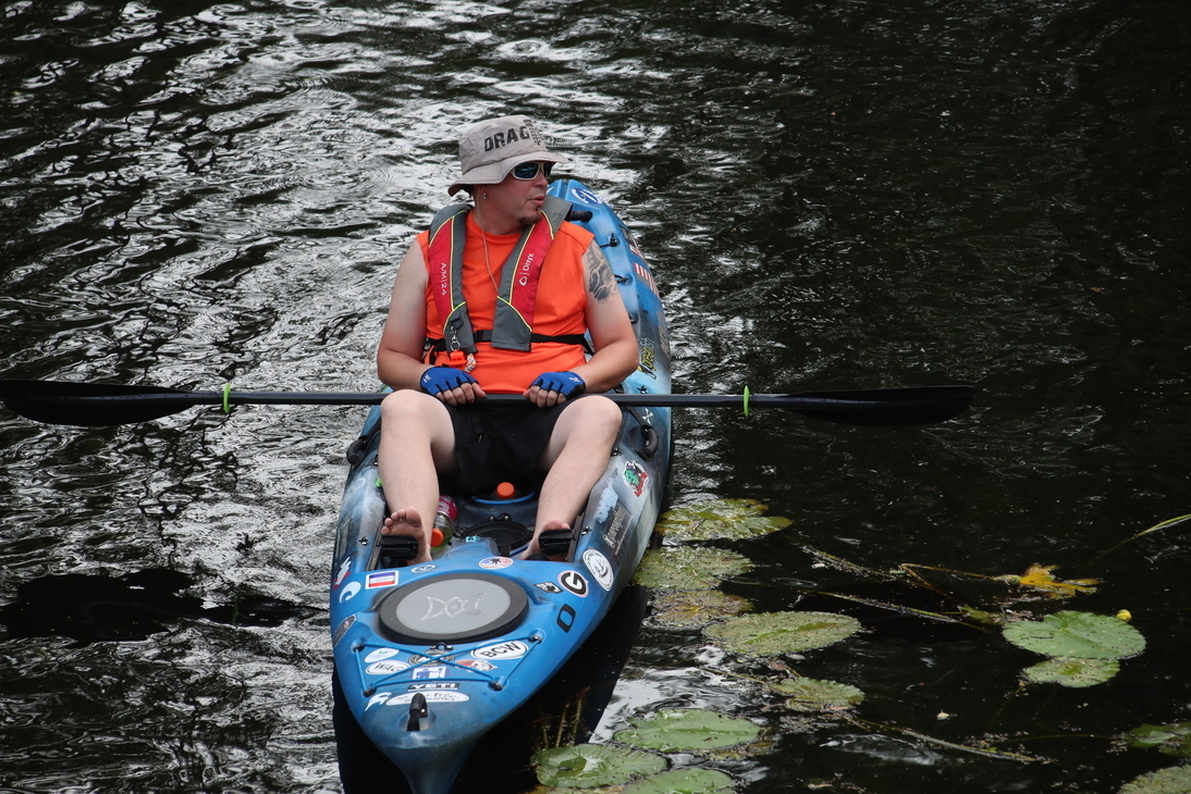 Orange blue kayak