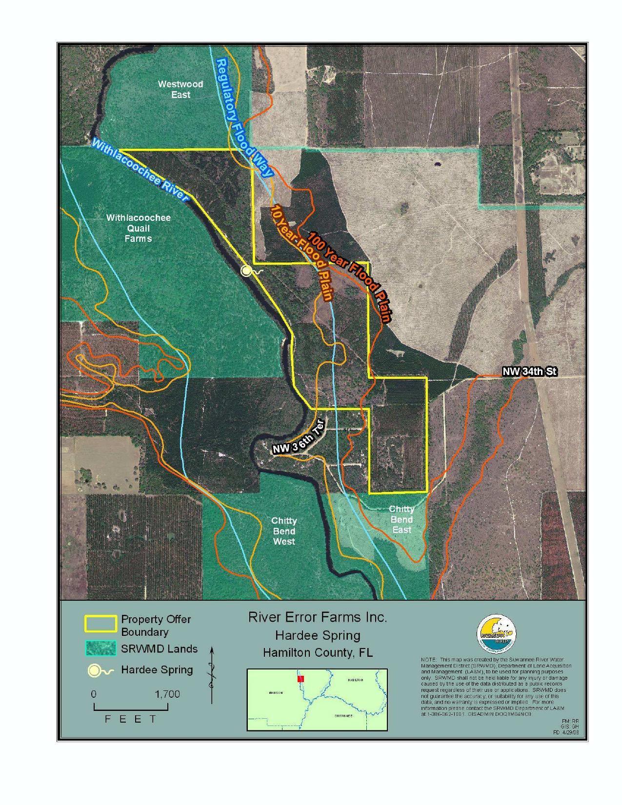 Map: River Error Farms Inc., Hardee Spring, Hamilton County, FL