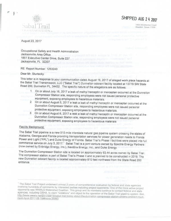 Allegations (letter page 1 of 3)