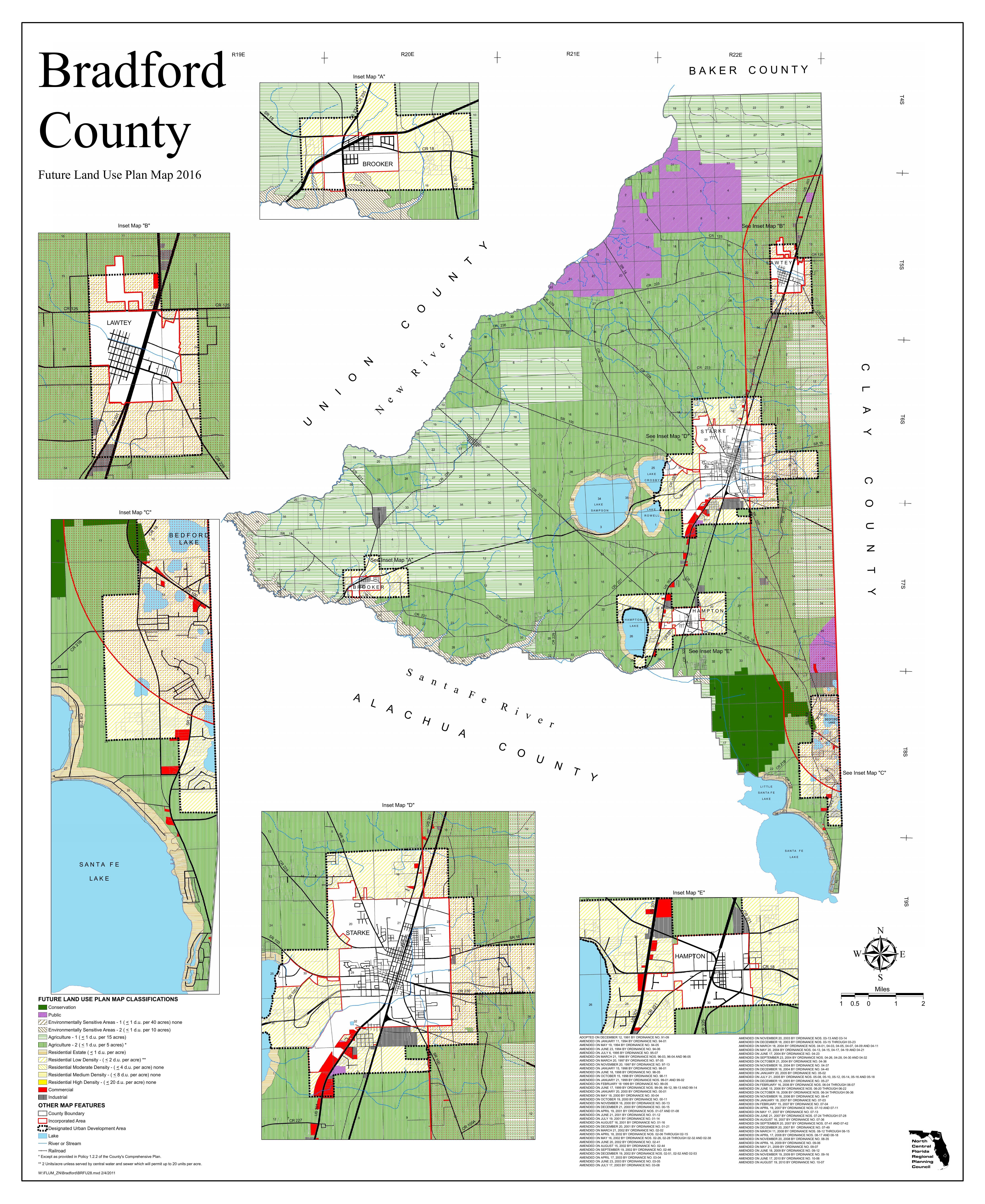 Bradford County Future Land Use Plan Map 2016