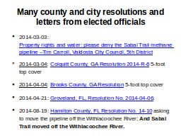 County & City Resolutions and Letters...