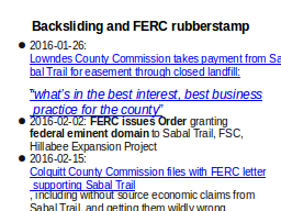 Backsliding and FERC rubberstamp