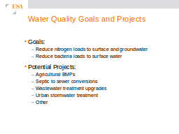 Water Quality Goals and Projects