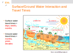 Surface/Ground Water Interaction and Travel Times