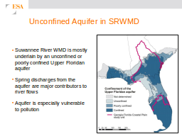 Unconfined Aquifer in SRWMD