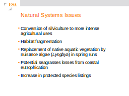 Natural Systems Issues