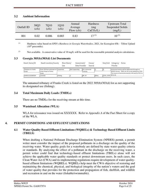 [4. PERMIT CONDITIONS AND EFFLUENT LIMITATIONS]