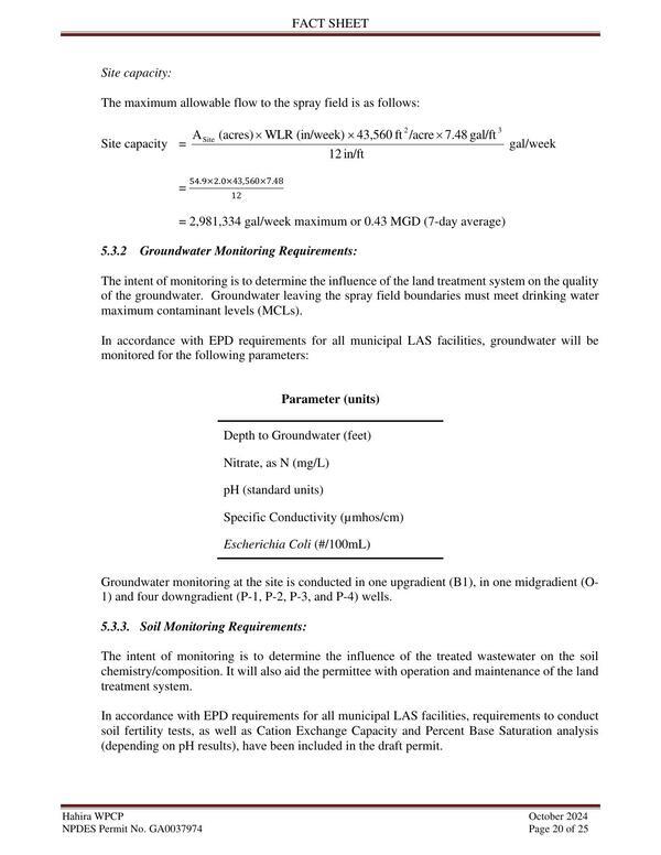 5.3.2. Groundwater Monitoring Requirements: