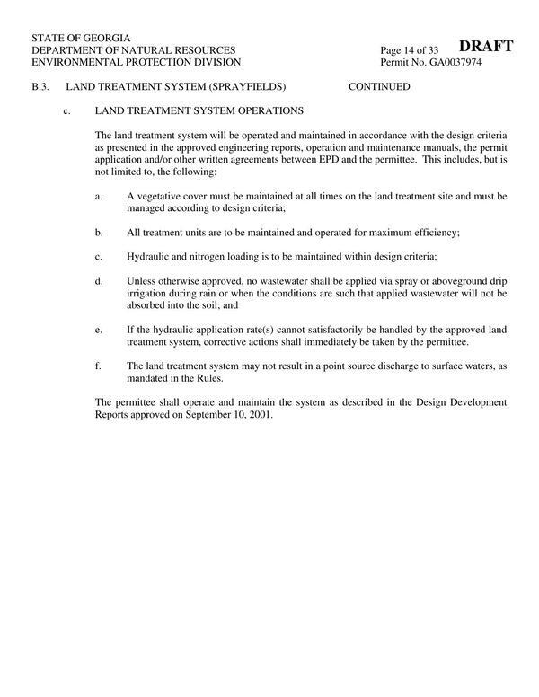 B.3.c. LAND TREATMENT SYSTEM OPERATIONS