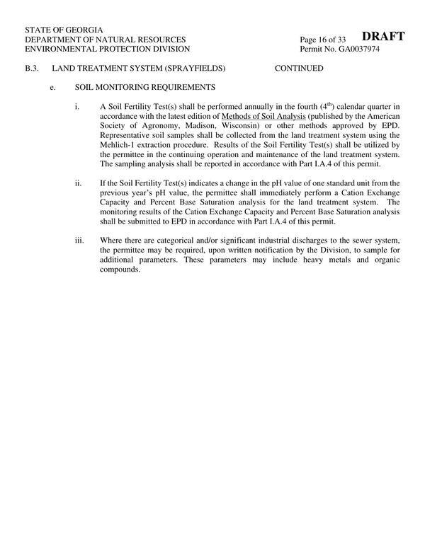 B.3.e. SOIL MONITORING REQUIREMENTS