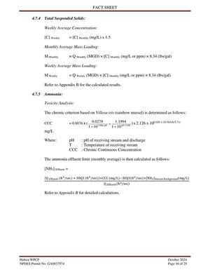 [Total Suspended Solids and Ammonia]