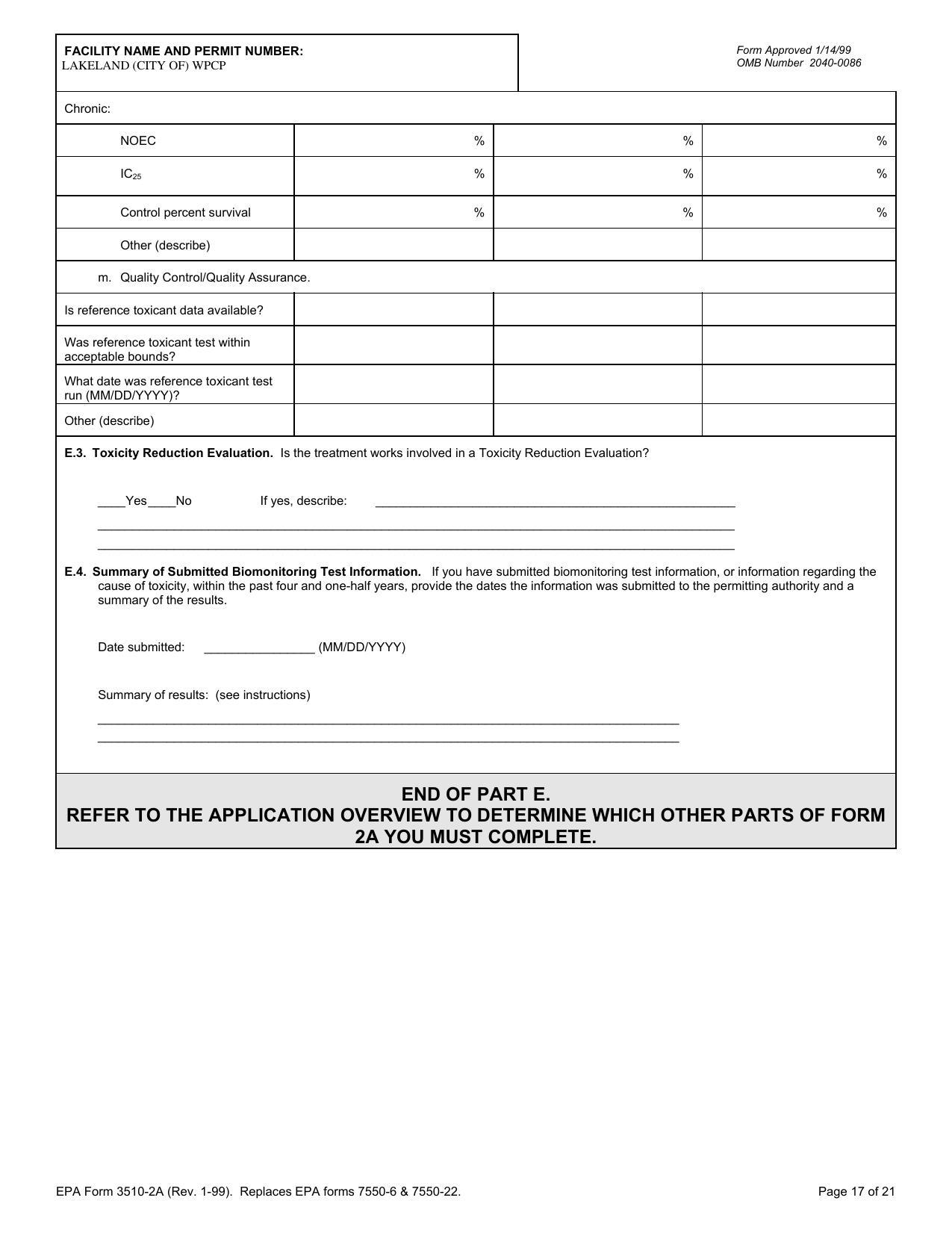 REFER TO THE APPLICATION OVERVIEW TO DETERMINE WHICH OTHER PARTS OF FORM