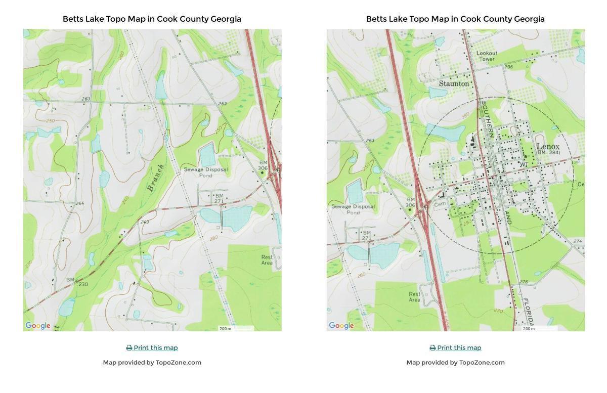 Topo maps, Little River, Lenox WPCP, Lenox