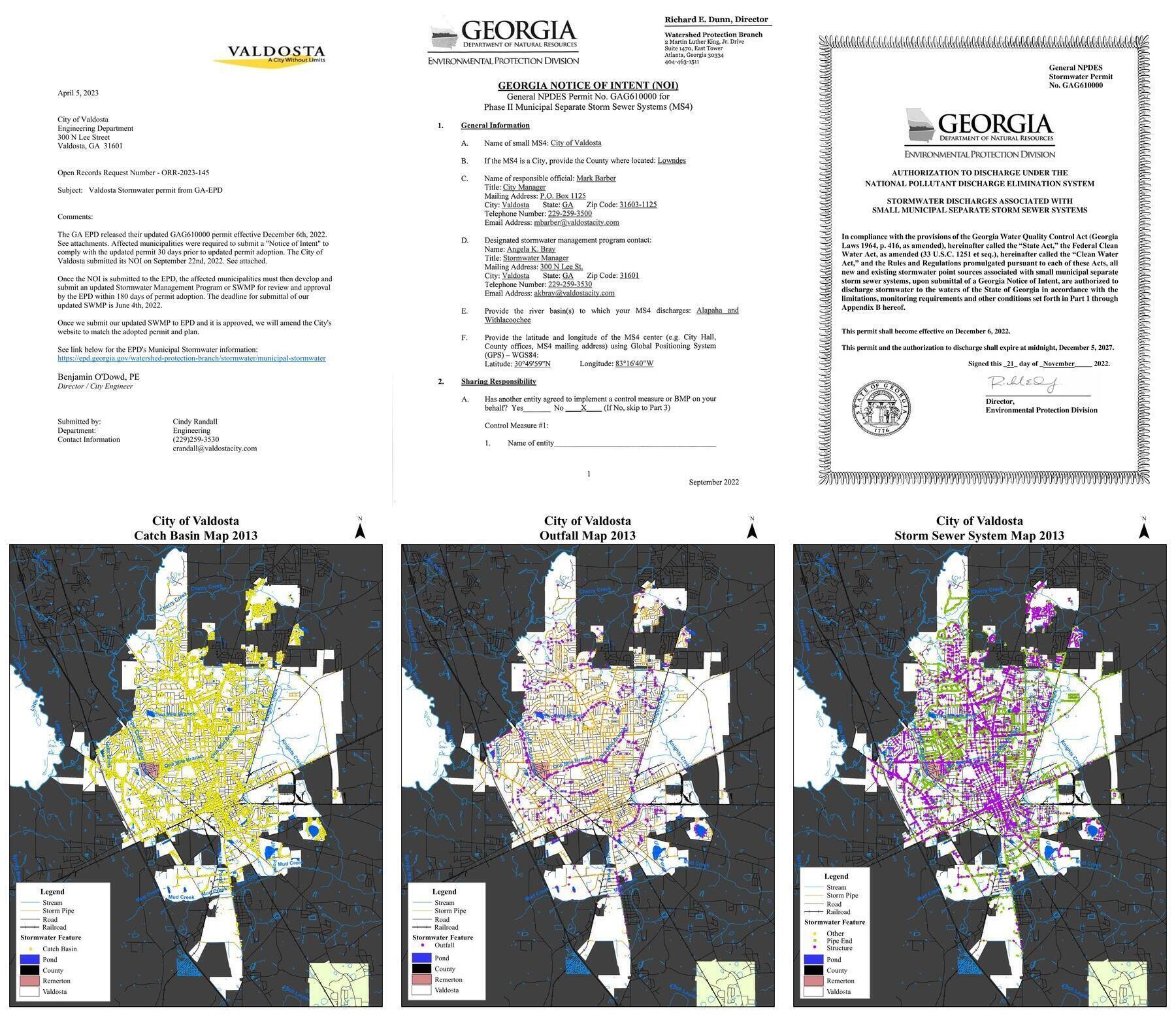 About, NOI, maps: Valdosta reissued Stormwater permit 2022-12-06