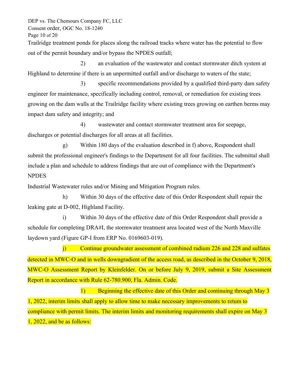 Radium and sufates groundwater assessment continued