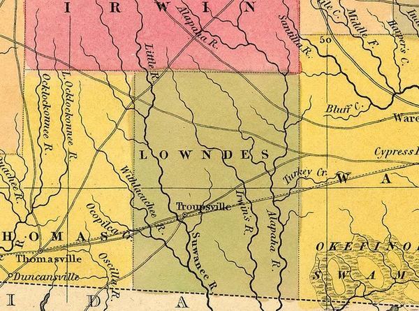 [1846 Map: Withlacuchee R. (Augustus Mitchell)]