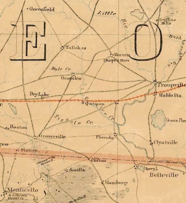 1864b Map: Dry Lake, Quitman, Groverville (U.S. Coast Survey)