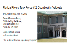 Florida Rivers Task Force (12 Counties) in Valdosta	