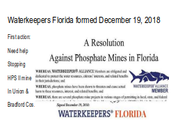 Waterkeepers Florida formed December 19, 2018