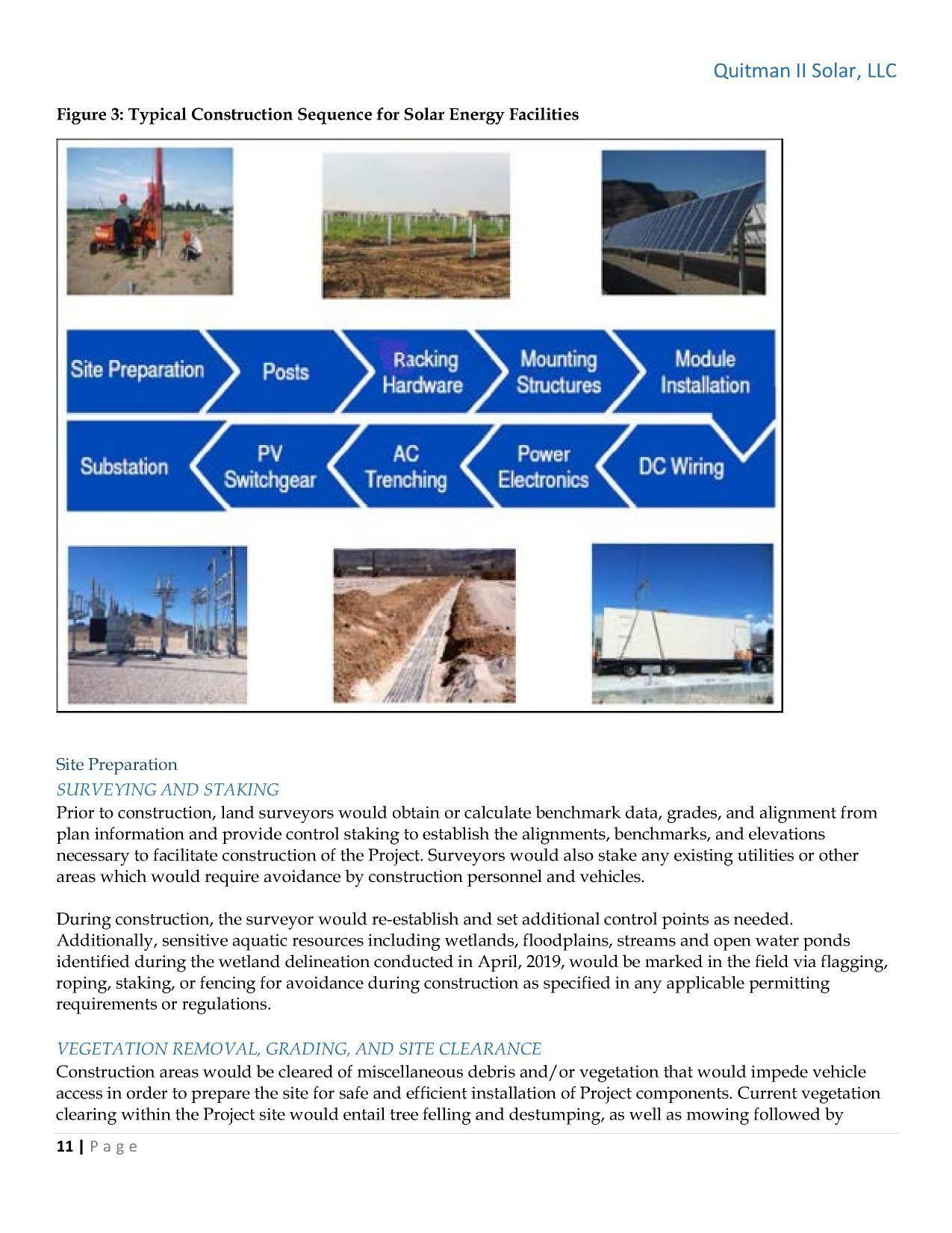 Figure 3: Typical Construction Sequence for Solar Energy Facilities