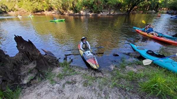 A well-outfitted paddler, 08:21:16, 30.847, -83.34754