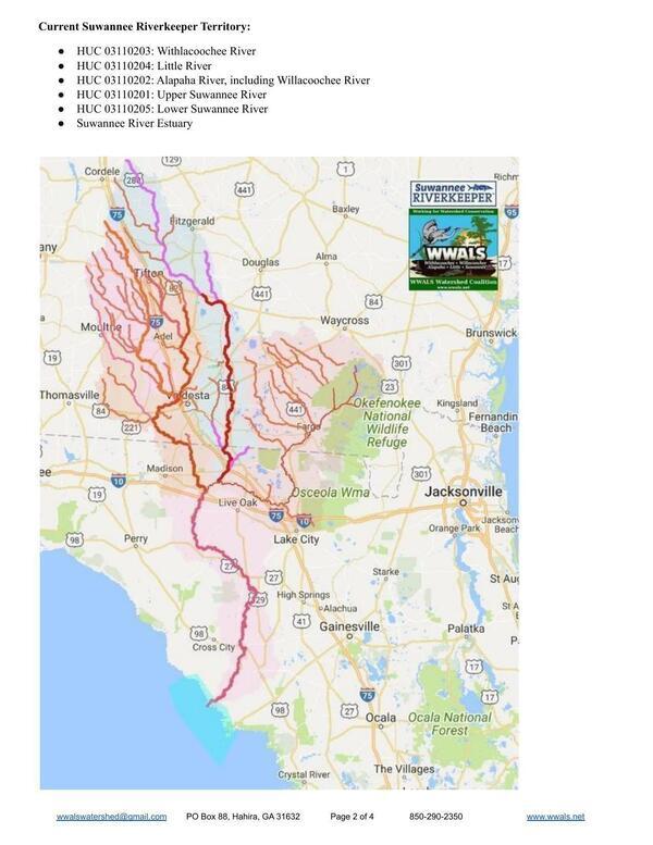 Then-Current Suwannee Riverkeeper Territory