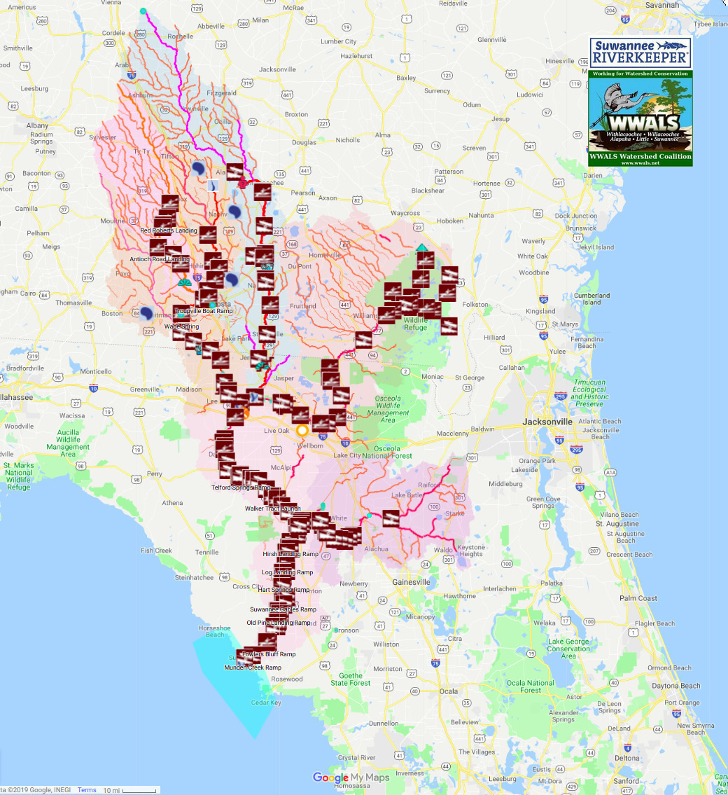 Suwannee Riverkeeper territory including Santa Fe River