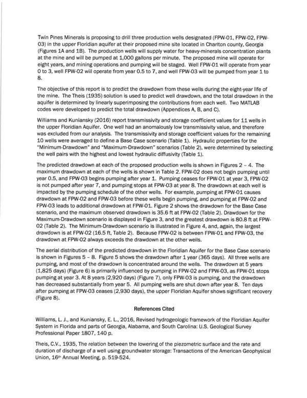 03) in the upper Floridian aquifer at their proposed mine site located in Chariton county, Georgia