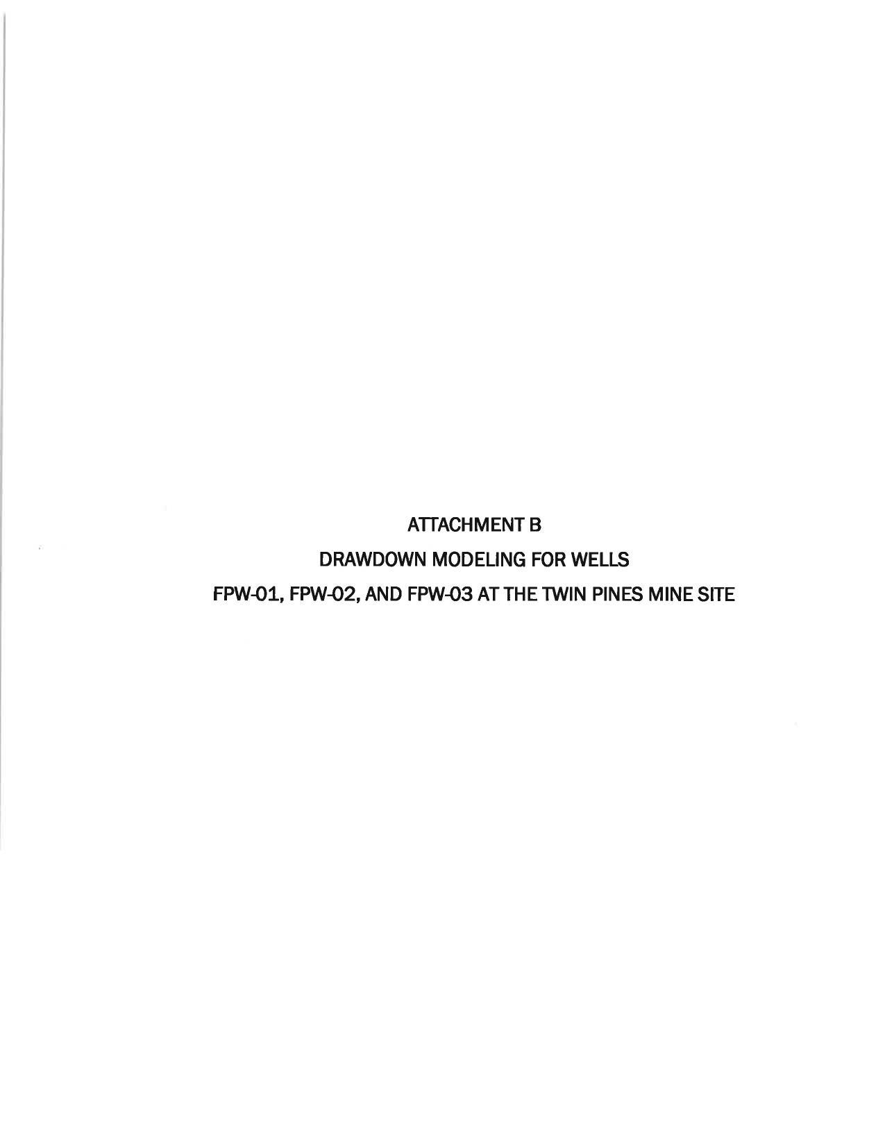 ATTACHMENT B DRAWDOWN MODELING FOR WELLS