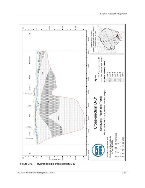 Figure 3-6. Hydrogeologic cross section D-D’