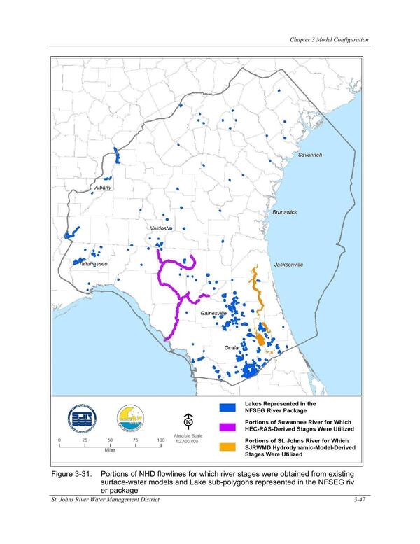 Figure 3-31. Portions of NHD flowlines for which river stages were obtained from existing