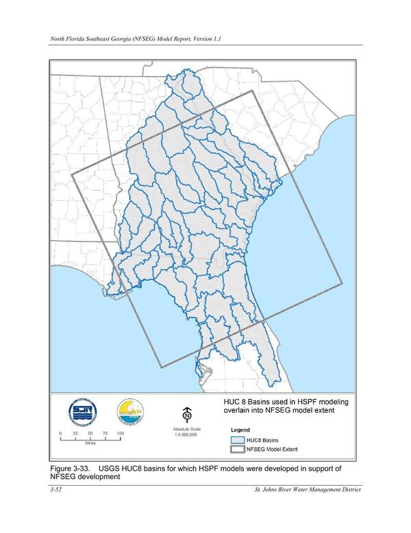 Figure 3-33. USGS HUC8 basins for which HSPF models were developed in support of