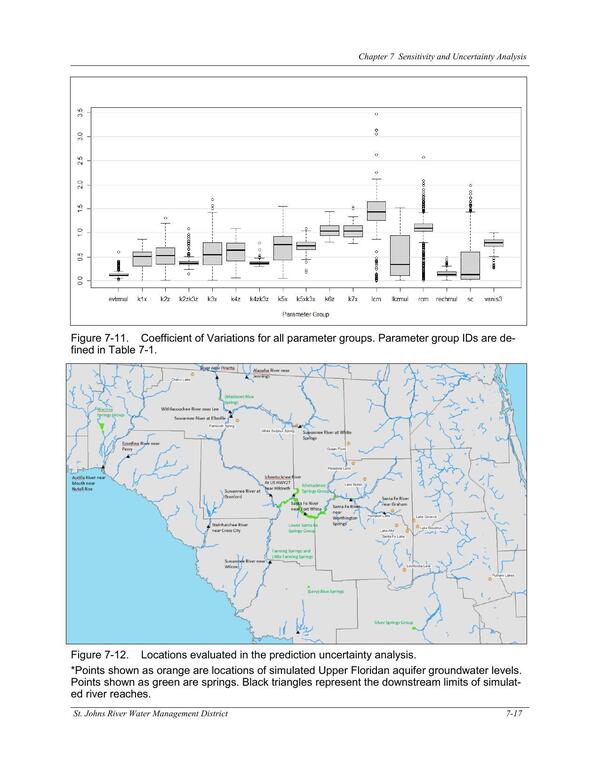 Figure 7-12. Locations evaluated in the prediction uncertainty analysis.