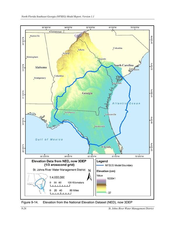 Figure 9-14. Elevation from the National Elevation Dataset (NED), now 3DEP