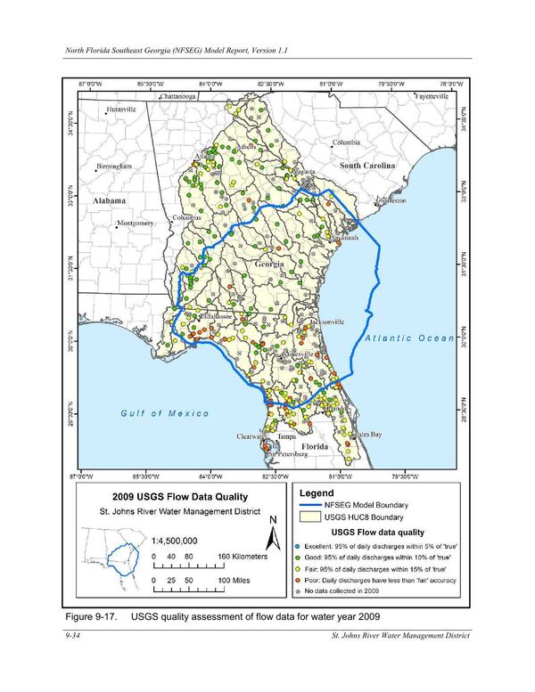 Figure 9-17. USGS quality assessment of flow data for water year 2009