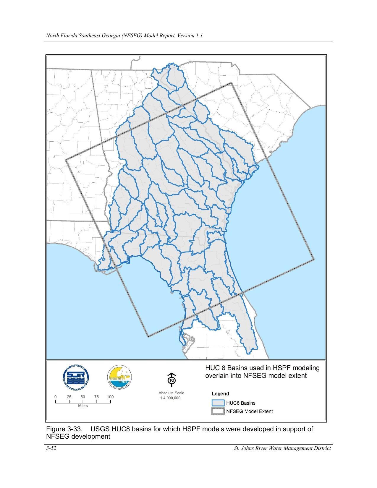 Figure 3-33. USGS HUC8 basins for which HSPF models were developed in support of