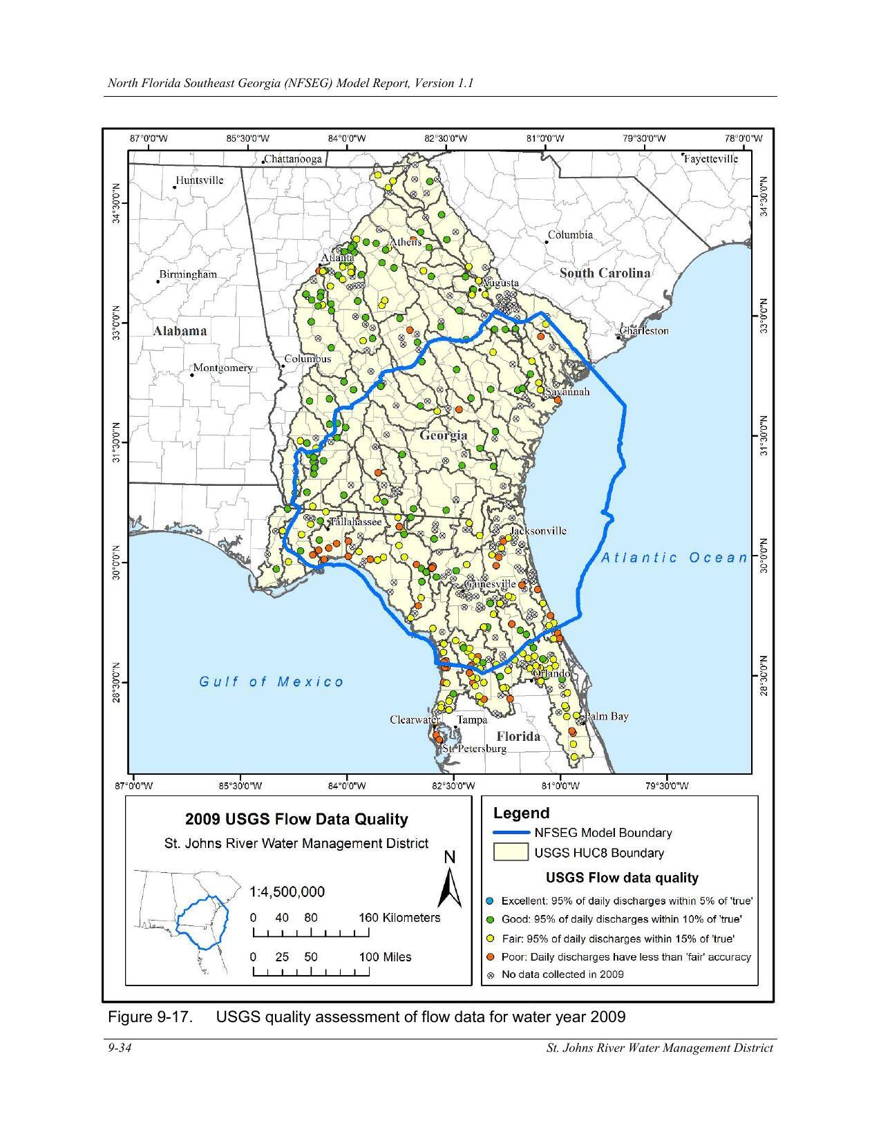 Figure 9-17. USGS quality assessment of flow data for water year 2009