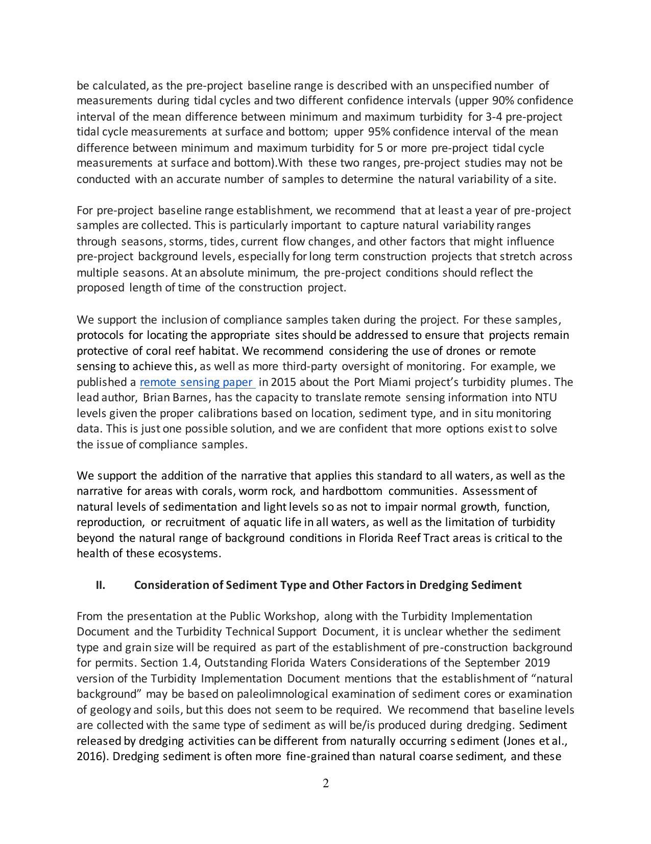 I. Consideration of Sediment Type and Other Factors in Dredging Sediment