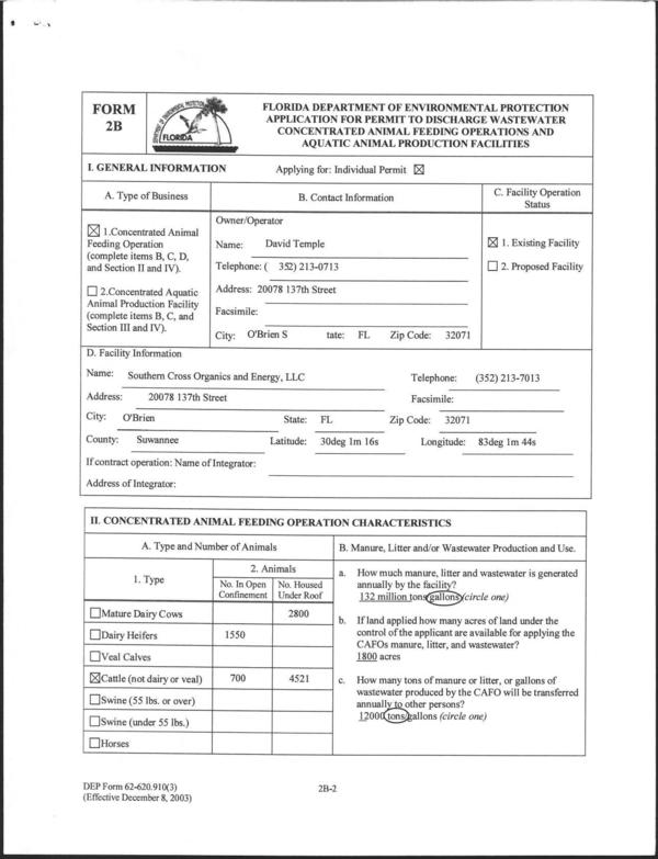 [A. Type and Number of Animals B. Manure, Litter and/or Wastewater Production and Use.]