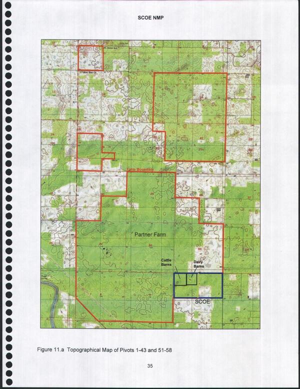 Figure 11.a Topographical Map of Pivots 1-43 and 51-58