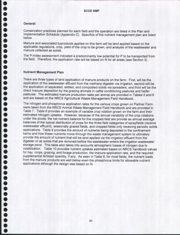 Nutrient Management Plan