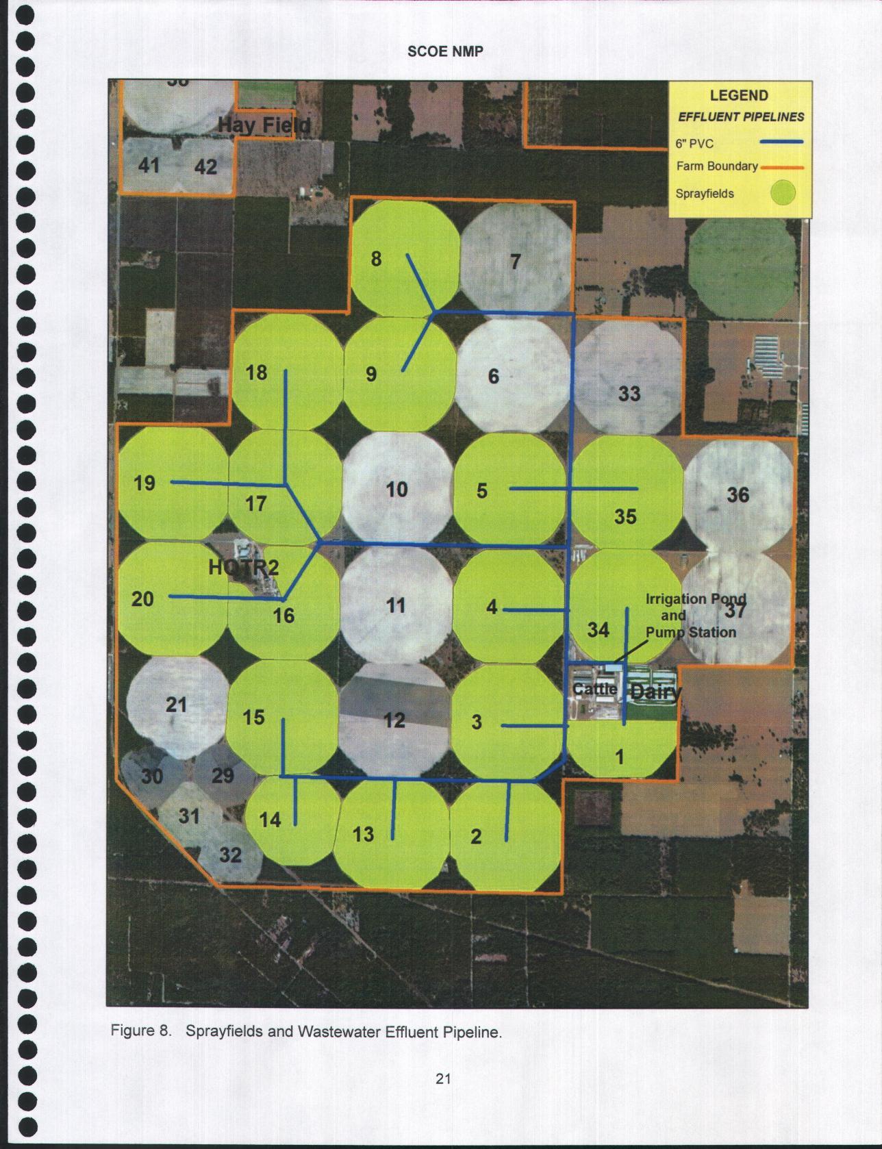 Figure 8. Sprayfields and Wastewater Effluent Pipeline.