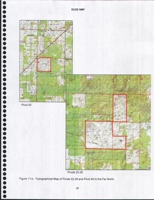 [Figure 11.b. Topographical Map of Pivots 22-28 and Pivot 40 to the Far North.]