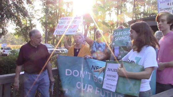 Movie: A valdosta sewage spill upstream from Madison Blue Spring Against Nestle @ SRWMD 2019-12-10 (83M)