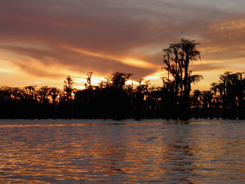 Flaming sky and water