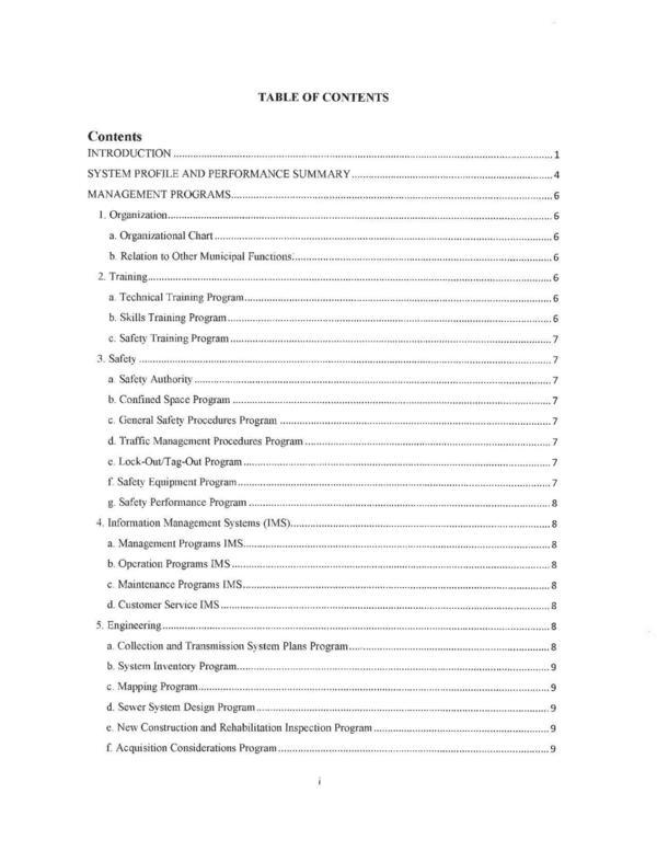 (1 of 3) Table of Contents