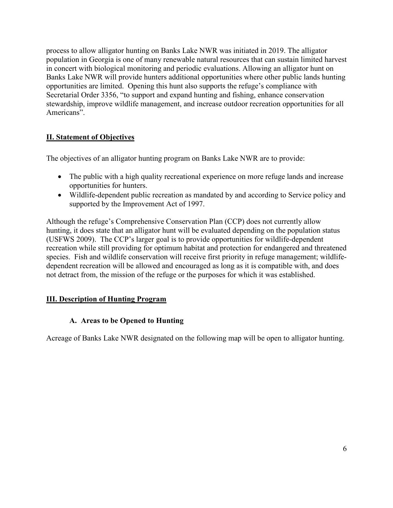 II. Statement of Objectives