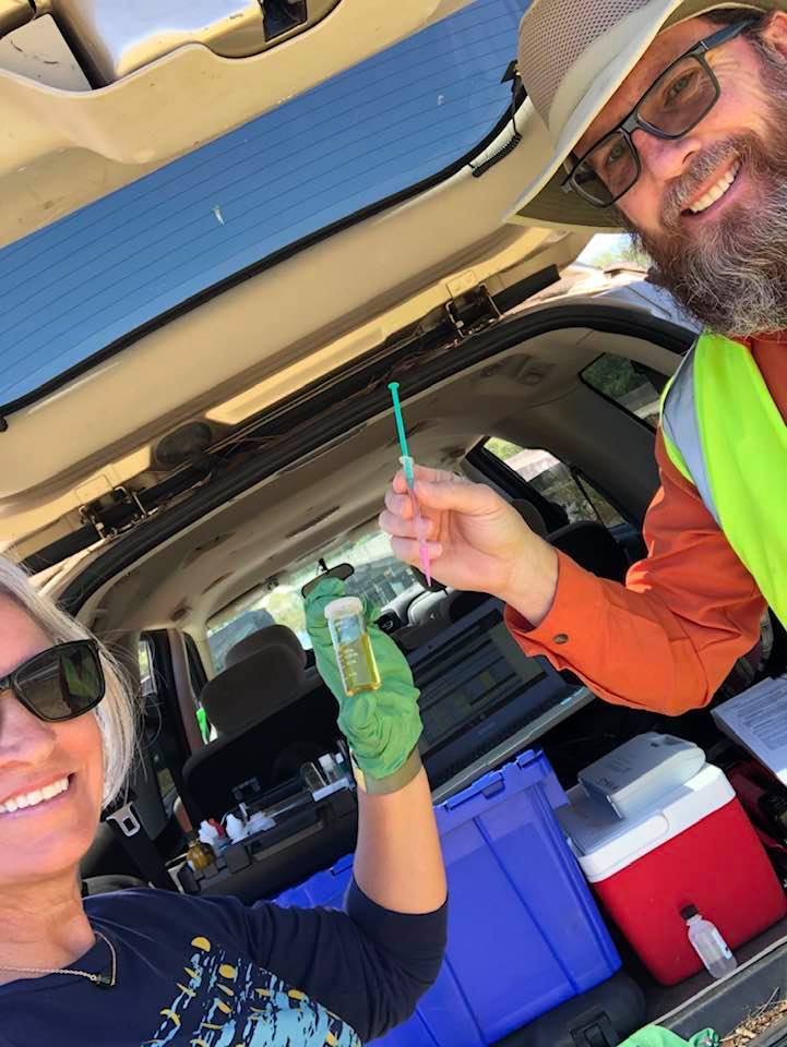 Trudy and Conn Cole with WWALS test kit