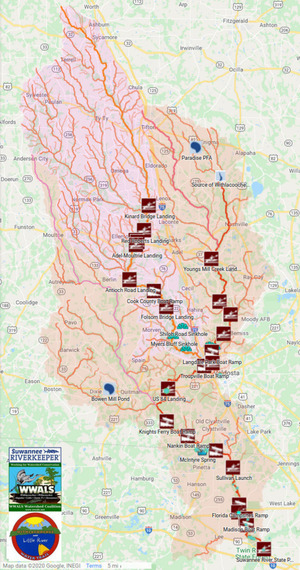 [Map: Withlacoochee River watershed]